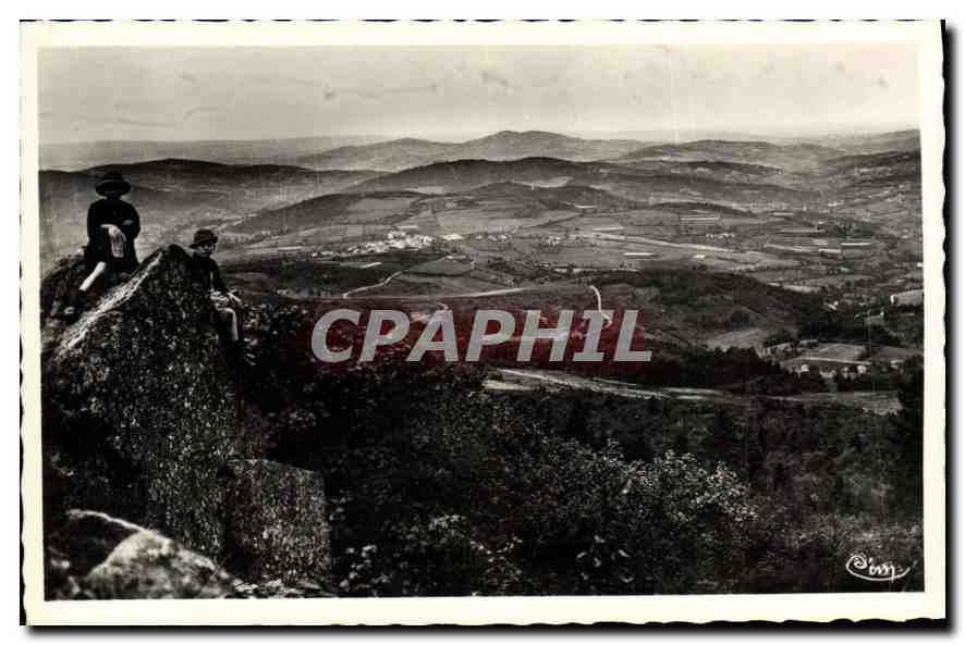 Vue panoramique des montagnes — Région des ECHARMEAUX (Rhône) — Éditeur : C. BACON