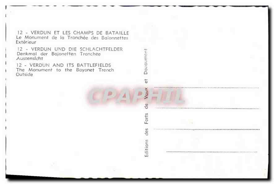 Verdun — Monument de la Tranchée des Baïonnettes — Éditions des Forts et Douaumont — Reverso