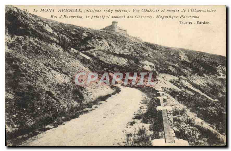 CPA Le Mont Aigoual (altitude 1567 metres) Vue Generale et montee de l'Observatoire