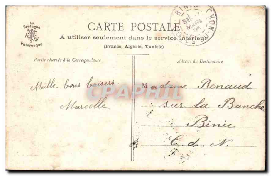 CPA Le Bretagne Pittoresque Etude de vagues — Rückseite