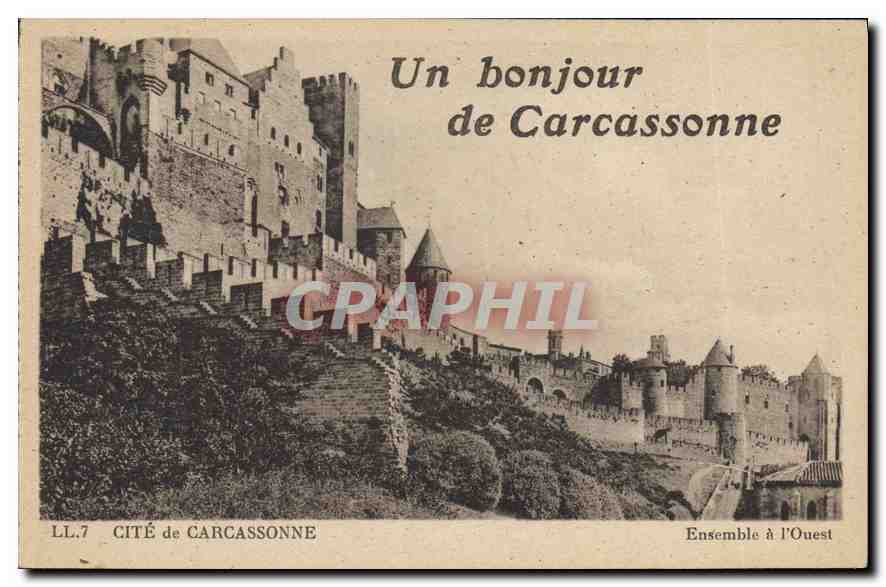 CPA Cite de Carcassonne Ensemble a l'Ouest 