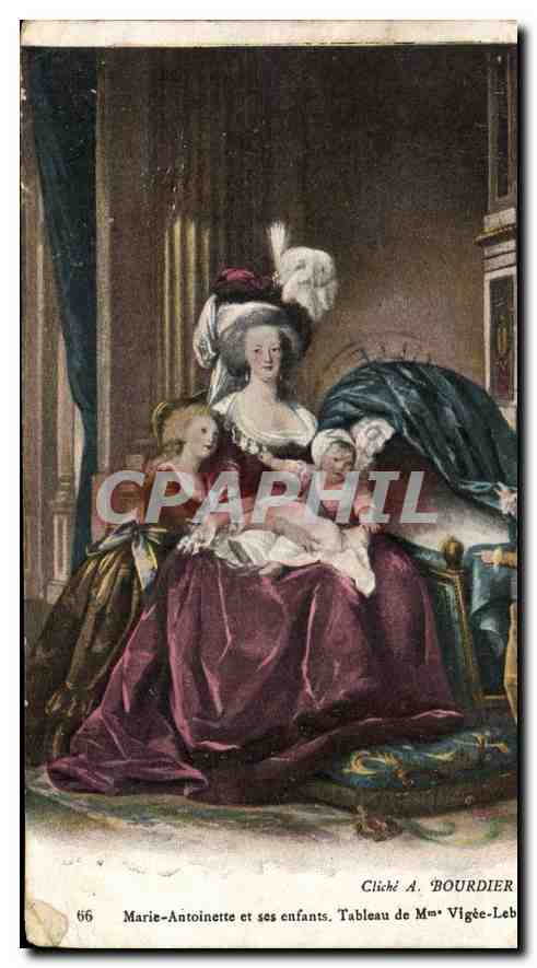 CPA Marie Antoinette et ses enfants 