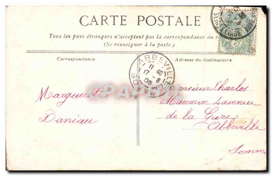 CPA Marie Antoinette et ses enfants  — Verso