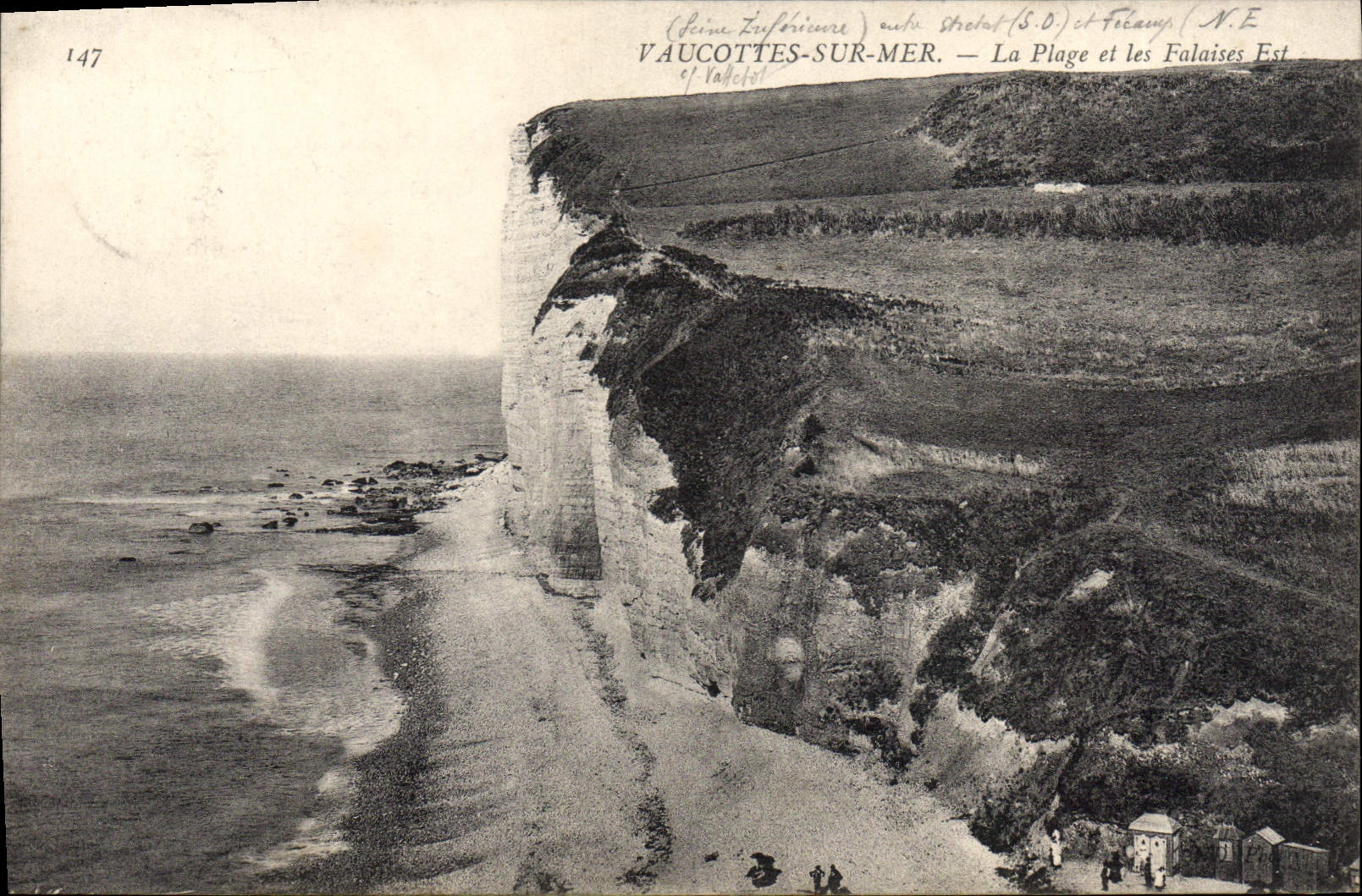 CPA Vaucottes sur Mer La Plage et les Falaises Est 