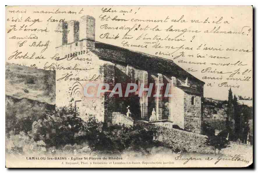 CPA Lamalou les Bains Eglise St Pierre de Rhedes 