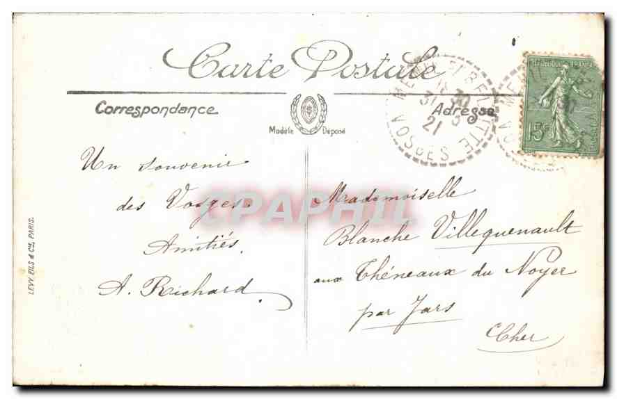 CPA Epinal Le Bois de la Vierge Les Roches  — Rückseite