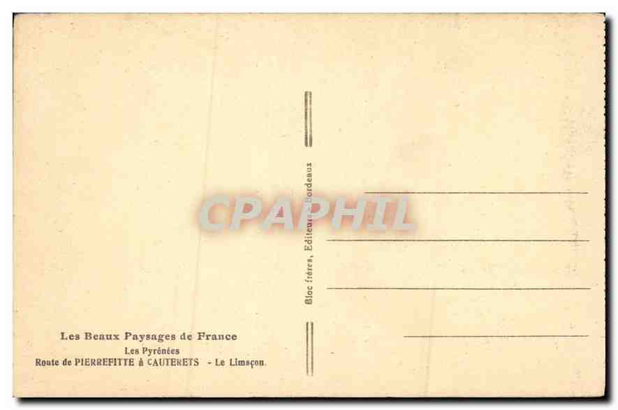 CPA Les Pyrenees Le  Limacon Route de Pierrefitte a Cauterets — Verso