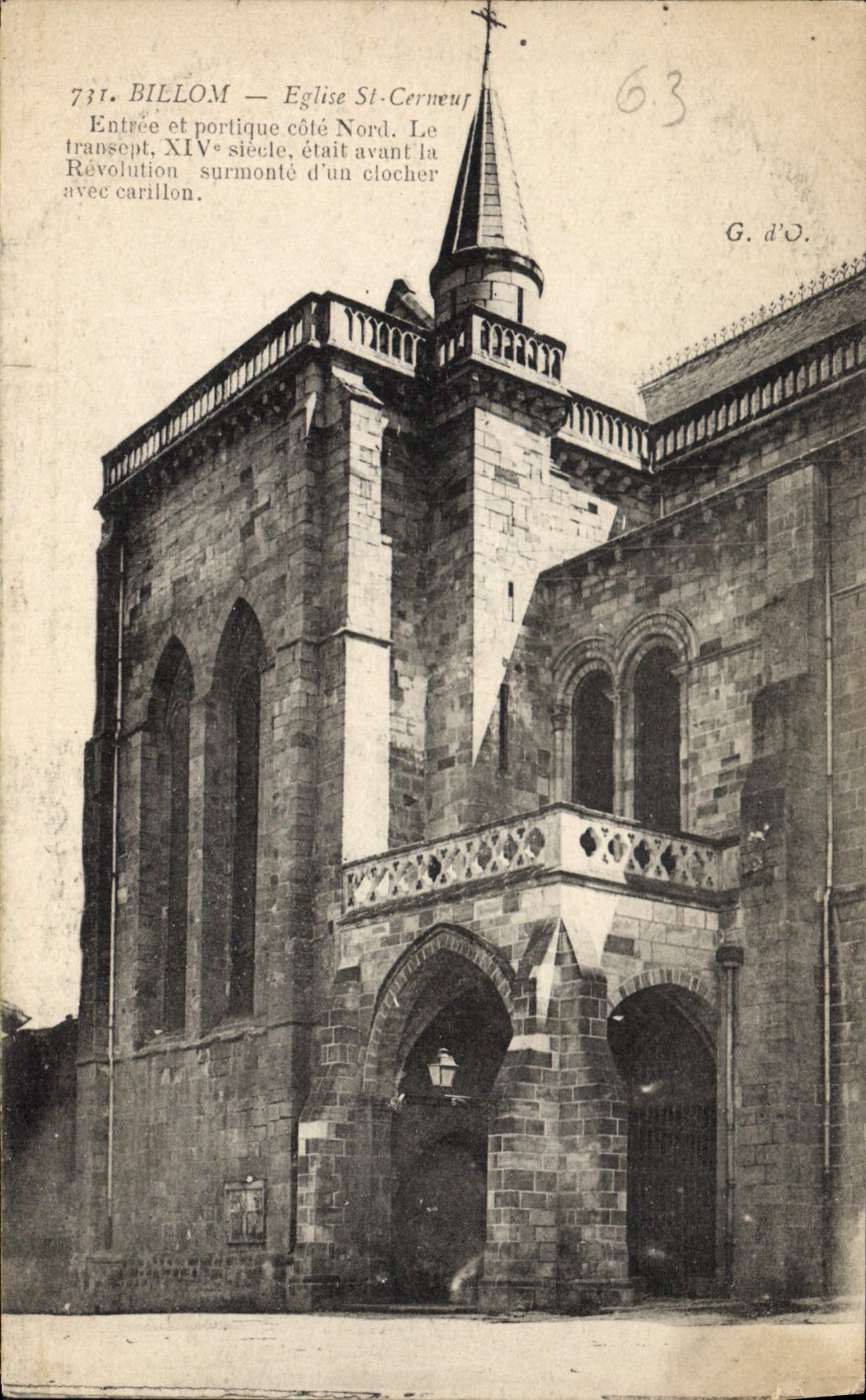 Billem — Église Saint-Cerneuf — entrée et portique côté Nord — G. d'O.