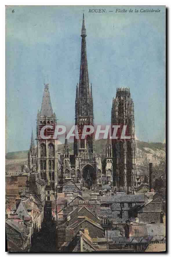CPA Rouen Fleche de la Cathedrale 