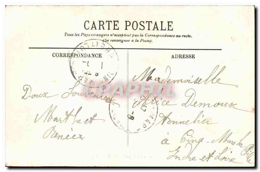 CPA Azay le rideau Le Chateau La Chambre du roi  — Verso