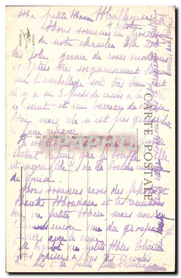 CPA Le front des Vosges 1914 1918 Reichackerkopf Aspect de la Foret  — Rückseite
