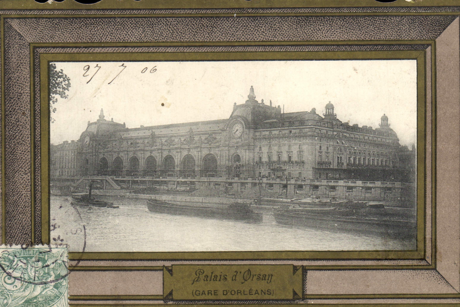 Palacio d'Orsay (Estación de Orléans) — vista del edificio y del andén — editor no identificado, n. de serie 27706