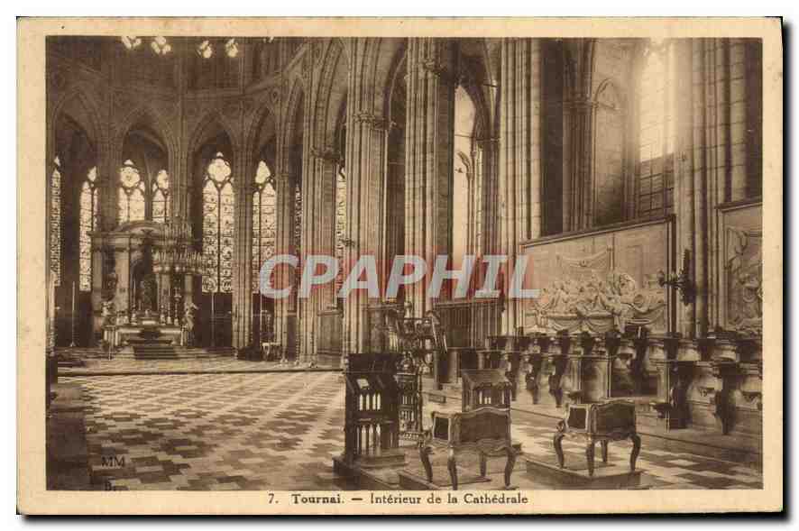 CPA Tournai Interieur de la Cathedrale 