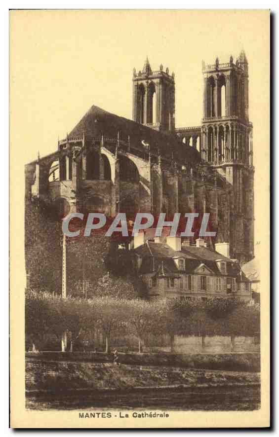 Mantes - La Cathédrale — vue de la cathédrale gothique en ruine, éditeur non identifié