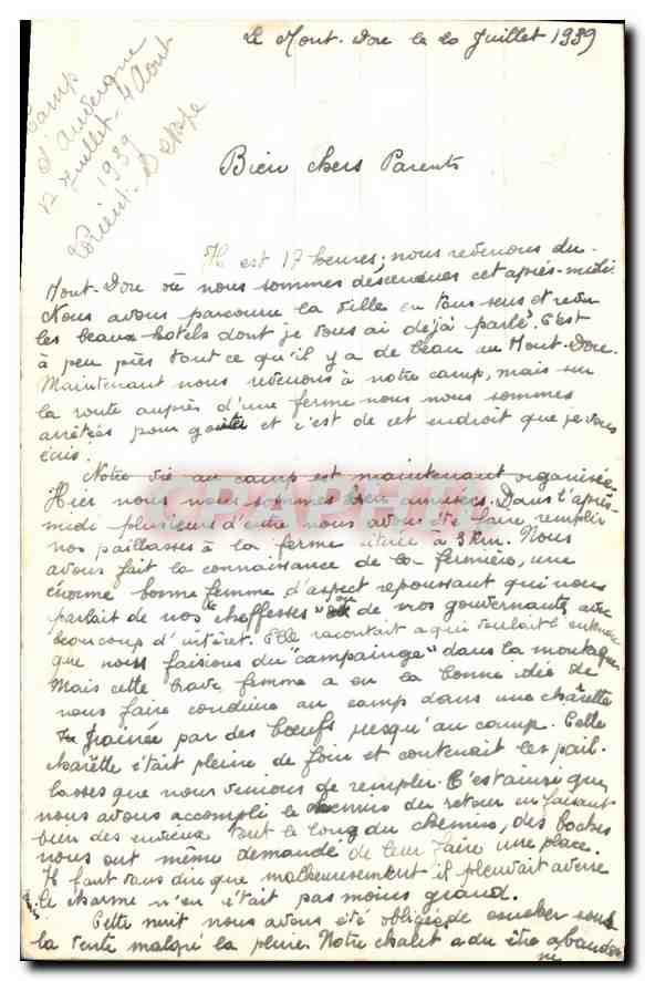 CPA Le Mont Dore Vue generale  — Rückseite