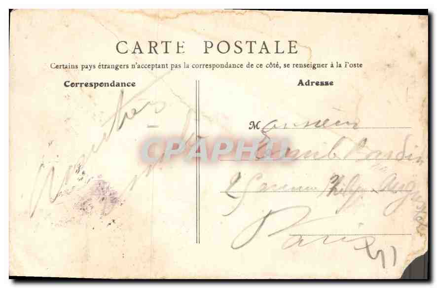 CPA Bernieres sur Mer Calvados La Rue de la Gare  — Verso