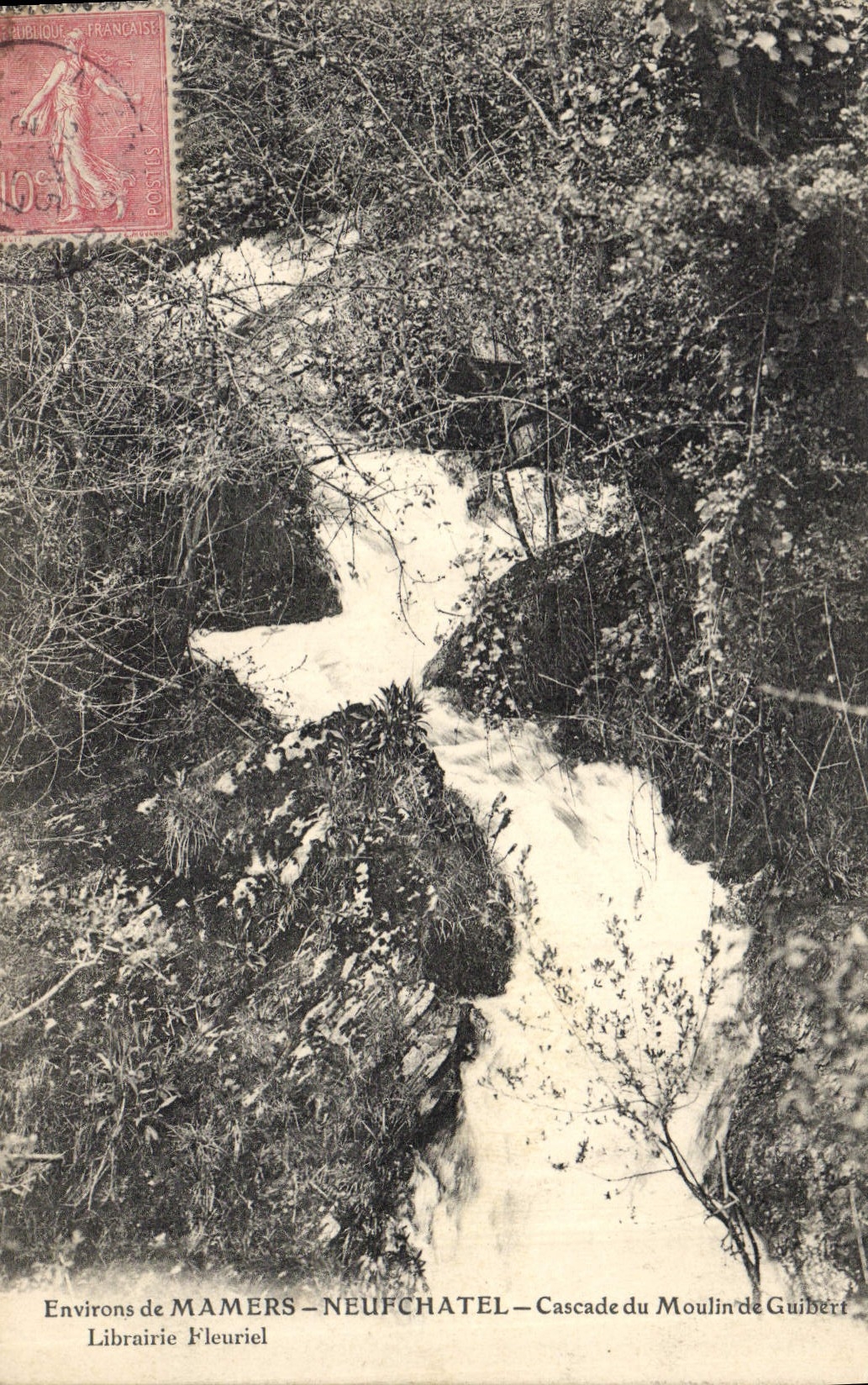 CPA Environs de Mamers Neufchatel Cascade du Moulin de Guibert 