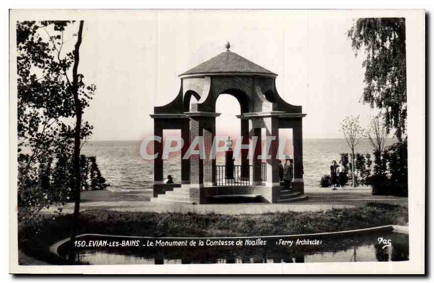 CPA Evian les Bains le Monument de la Comtesse de noailles 