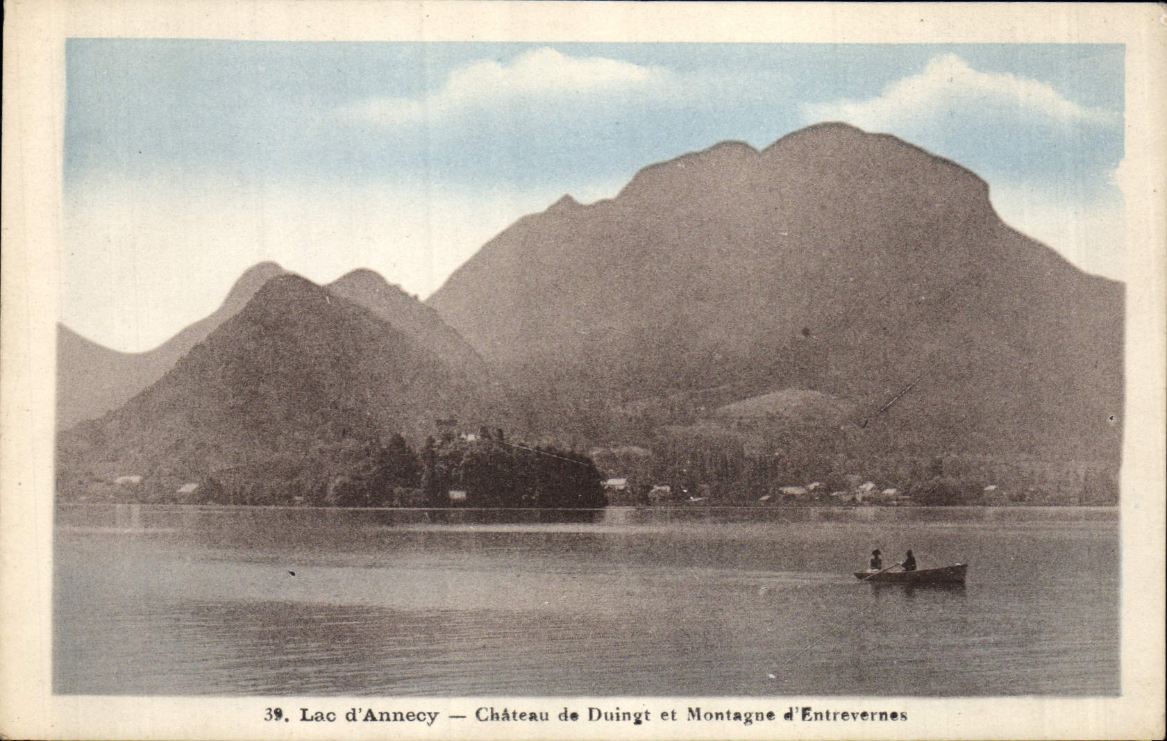 Lac d'Annecy — Château de Duingt et Montagne d'Entrevernes — Éditeur : Librairie d'Amièr