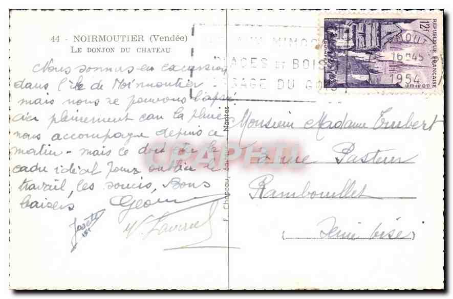 CPA Noirmoutier Vendee le donjon du chateau  — Rückseite