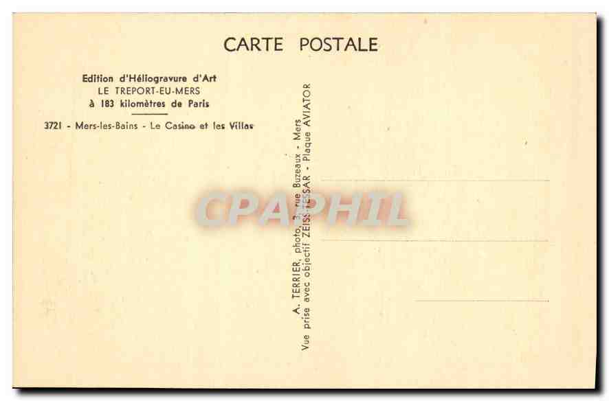 CPA Mers les Bains le casino et les Villas  — Rückseite