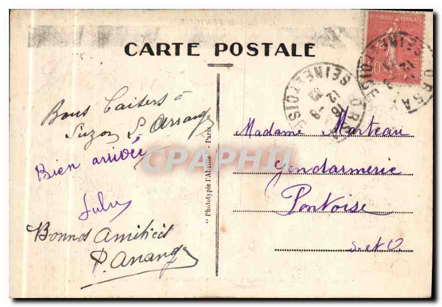 CPA Cure de Pontoise je vais dit il mon bonner a celle qui a le plus souvent trompe son mari  — Rückseite