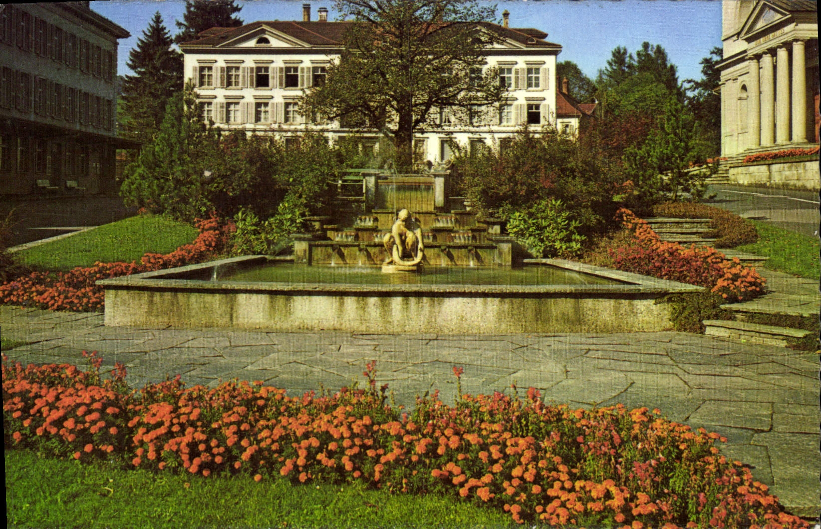 CPA Klimakurrort heiden kirchplatz mit Doribrunnen Anlage 