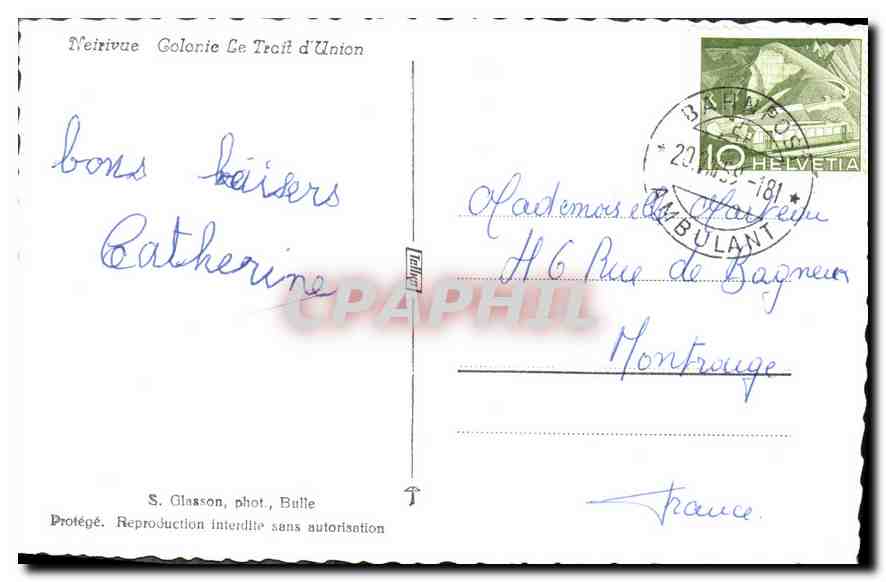 CPA Neirivue Colonie le Trait d'Union  — Rückseite
