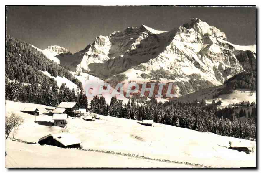 CPA Adelboden Penslon Restaurant Schermatanne Klein und Grosslohner 