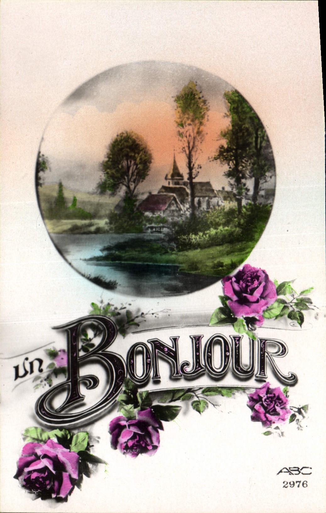 CPA Fantaisie Fleurs Bonjour
