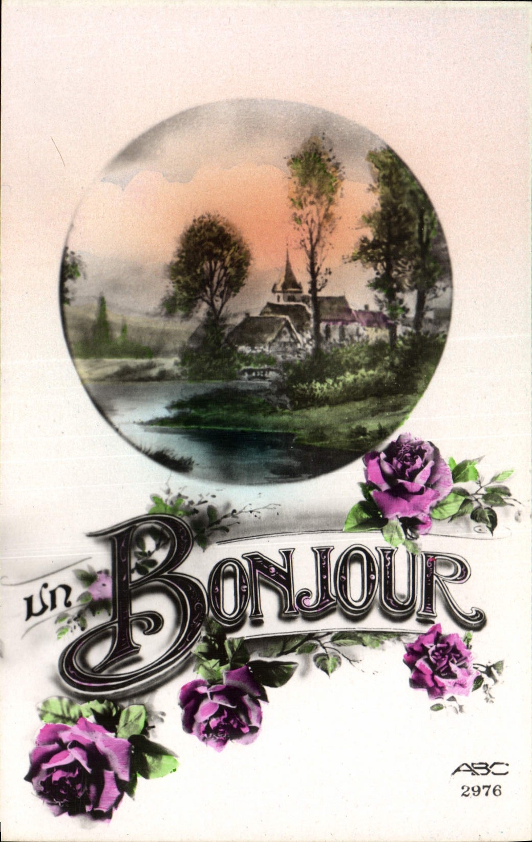 CPA Fantaisie Fleurs Bonjour