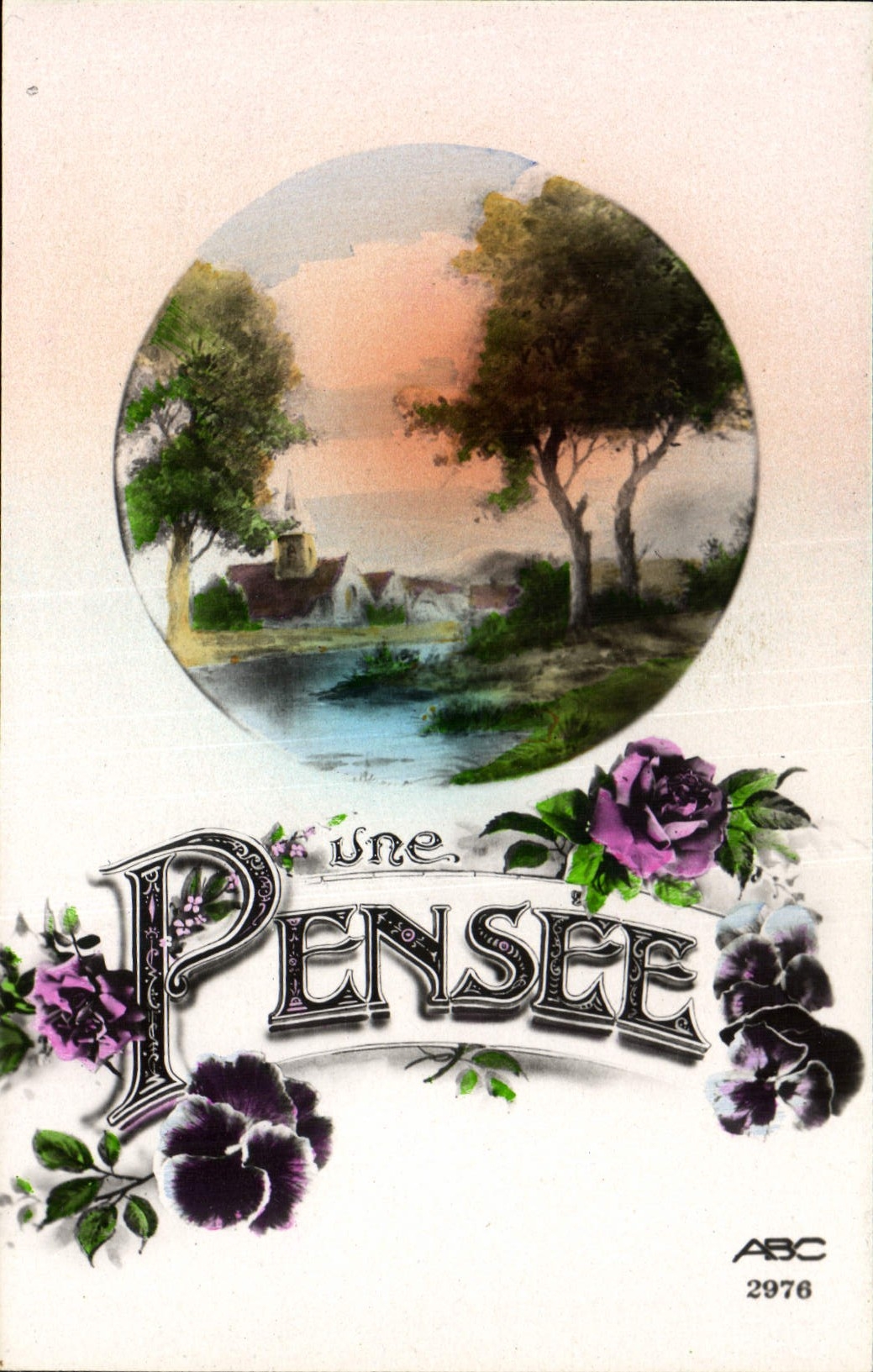 CPA Fantaisie Fleurs Bonjour Pensee
