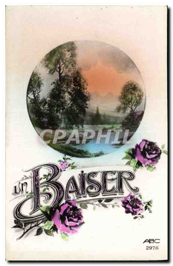 CPA Fantaisie Fleurs Un Baiser 