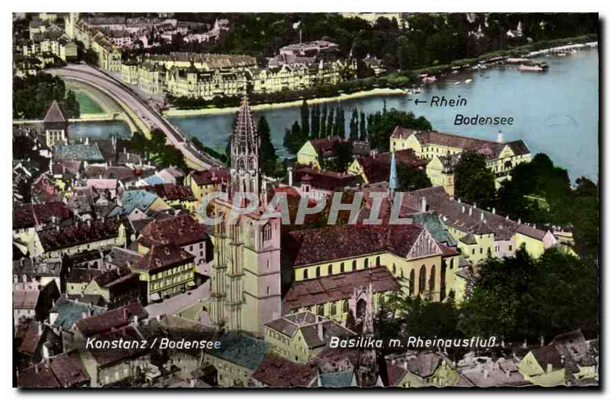 CPA Konstanz Bodensee Basilika m Rheinausflub 