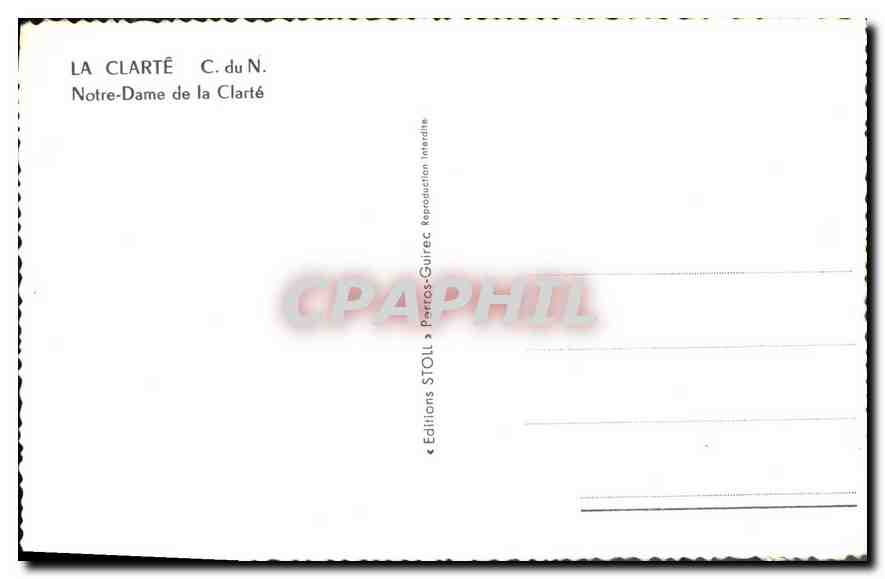 Notre-Dame de la Clarté — statue dans un cadre gothique — Éditions STOLL à Perros-Guirec — Reverso