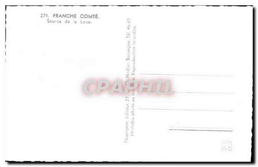 CPM Franche Comte Source de la Loue  — Rückseite
