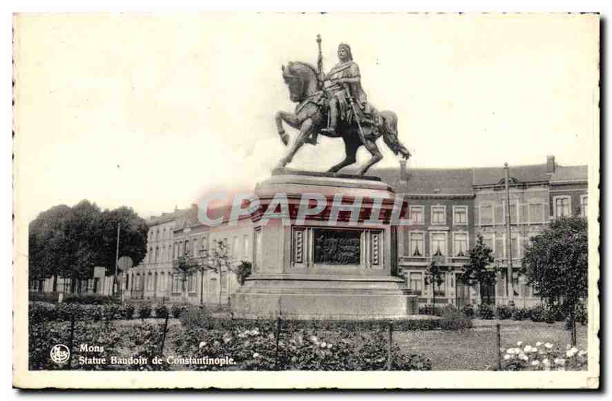 CPA Mons Statue Bandoin de Constantinople 