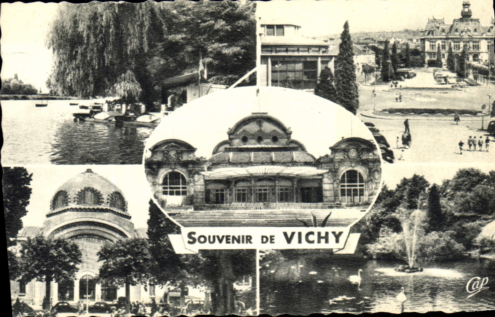 CPA Souvenir de Vichy Hotel de Ville Casino Bassin des Cygnes 