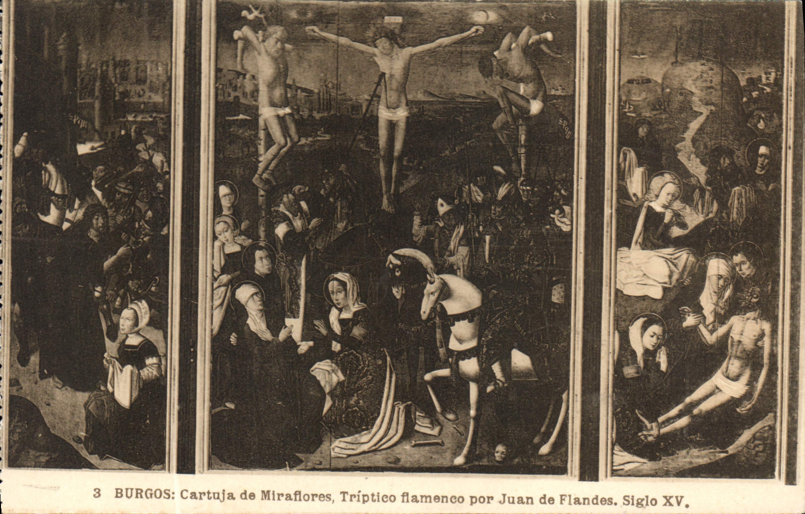 CPA Burgos Cartuja de Miraflores Triptico flameneo per Juan de Flandes Siglo XV 