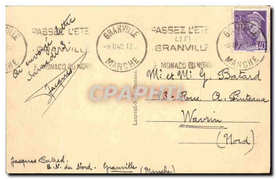 Granville — Le Casino et le Normandy — CPAPHIL 1334 — Rückseite