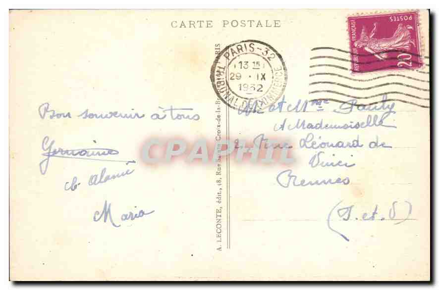 CPA Paris La Gare de Lyon  — Rückseite