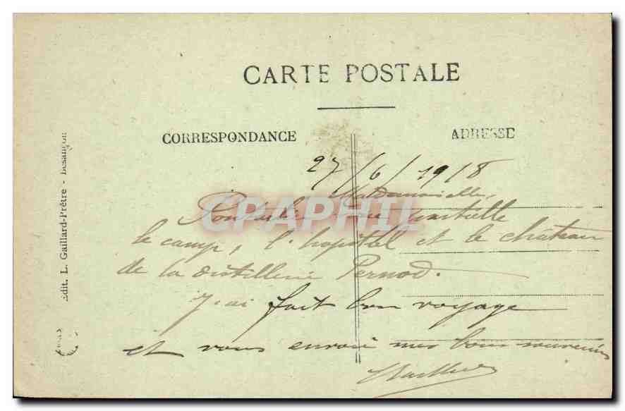 CPA Pontarlier Faubourg St Etienne et le Camp  — Rückseite
