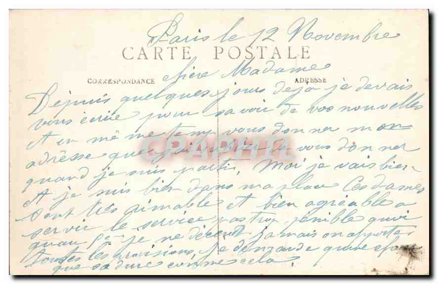 CPA Paris Parc Monceau Monument Guy de Maupassant Raoul Verlet  — Rückseite