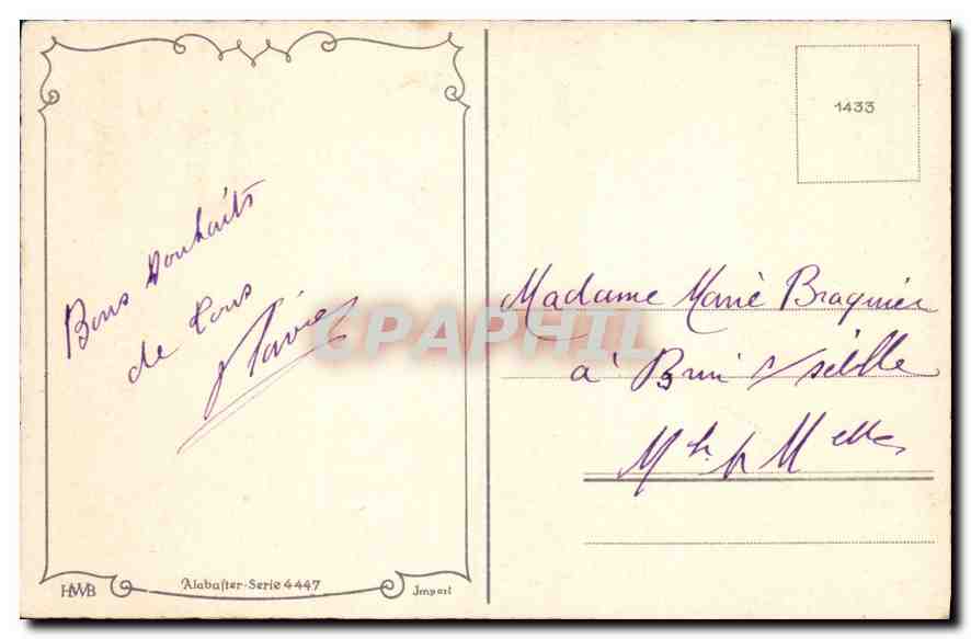 CPA Fantaisie Fleurs — Back