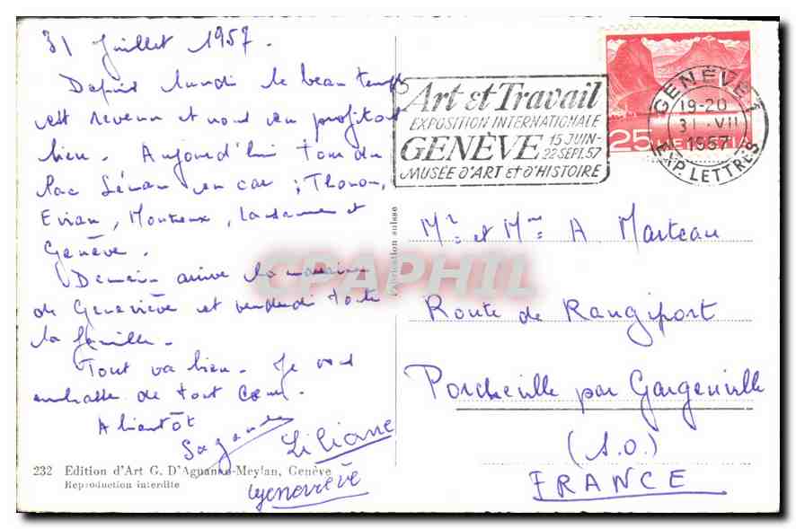 CPA Geneve La rade et le jet d'eau  — Verso