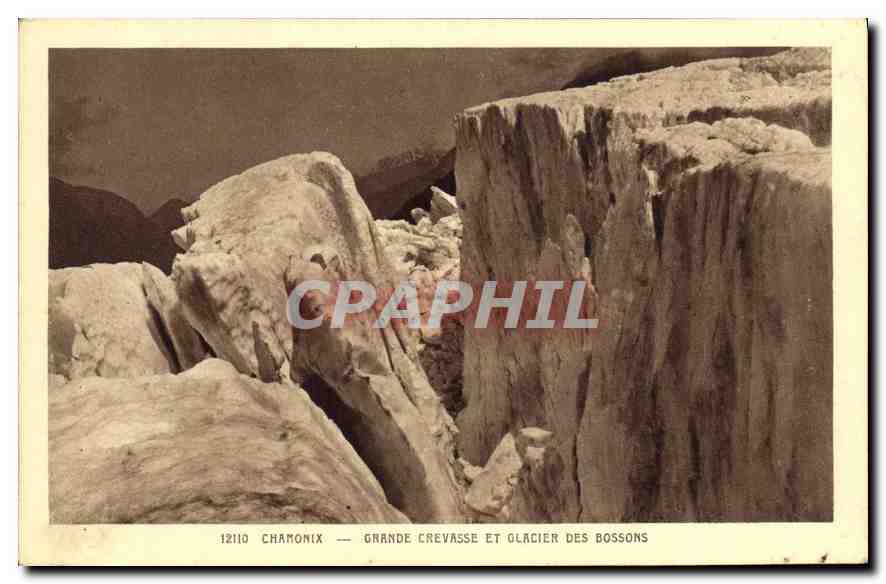 CPA Chamonix Grande Crevasse et glacier des Bossons 