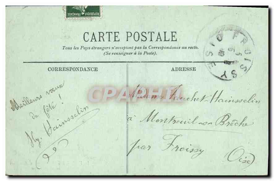 CPA Laval L'Eglise d'Asvnieres et la moyenne  — Rückseite