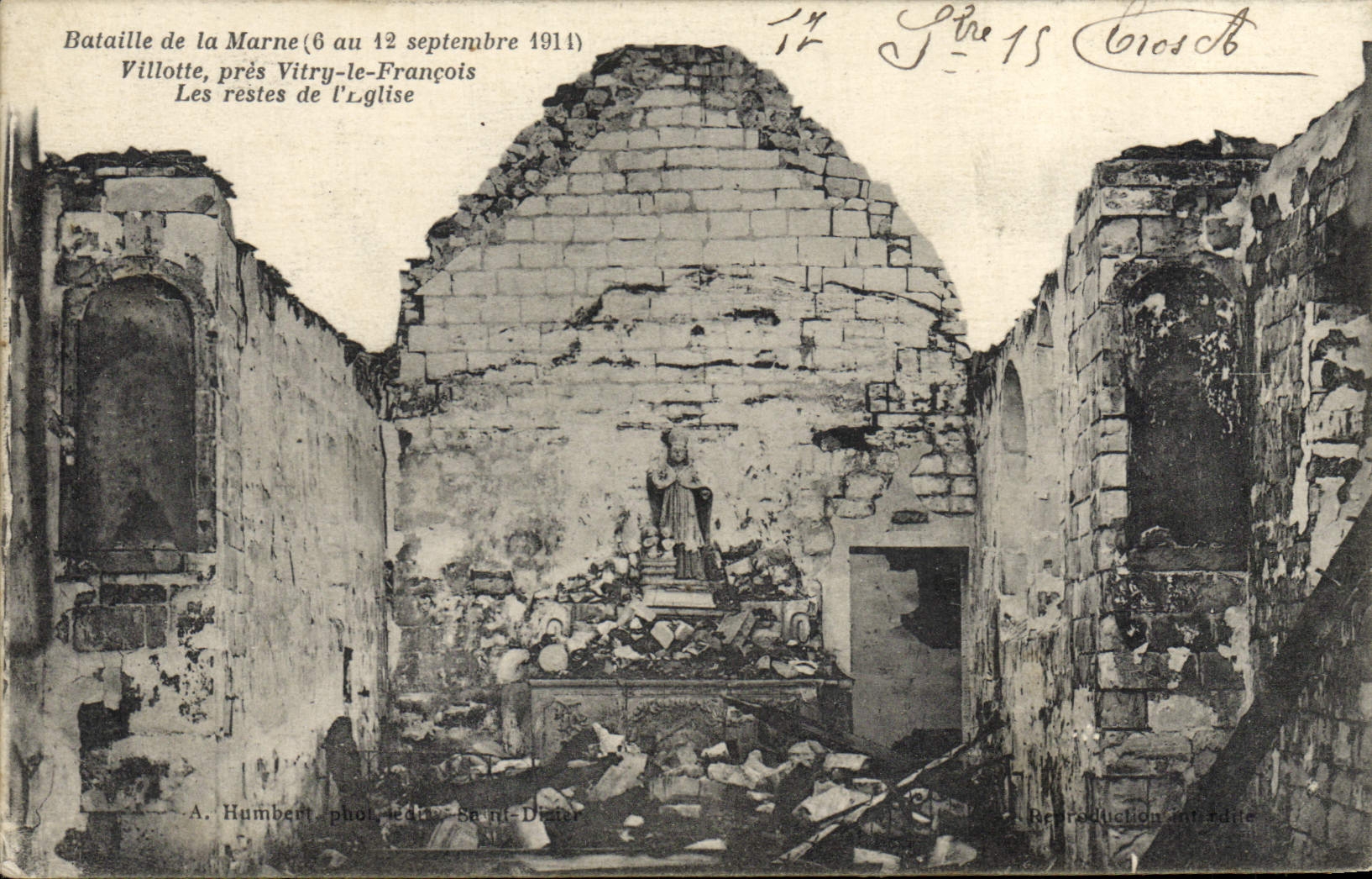 Bataille de la Marne (6 au 12 septembre 1914) — Villotte, près Vitry-le-François — A. Humbert, phot. éditeur Saint-Dizier