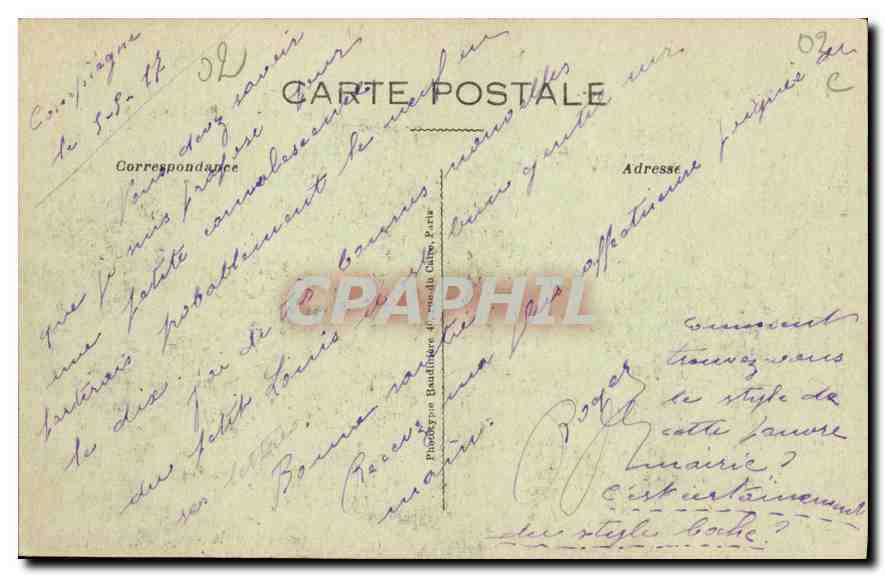Tergnier (Aisne) — Emplacement des décombres de la mairie — Phot.Express, Paris — Rückseite