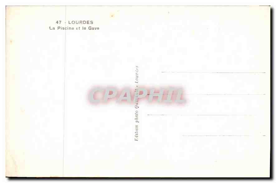 CPA Lourdes la Piscine et le Gave  — Verso